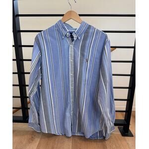 Ralph Lauren Men’s Classic Fit Striped Oxford Button-Down – Sz Large